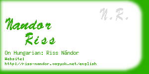 nandor riss business card